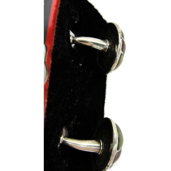 Vintage Alexander Julian Cufflinks Silver Plated Enamel - Picture 5 of 14